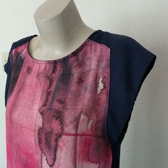 Watercolor cap sleeve top - Picture 2 of 4